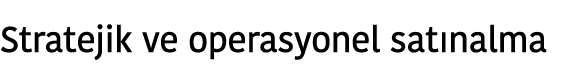 Stratejik ve operasyonel sat nalma