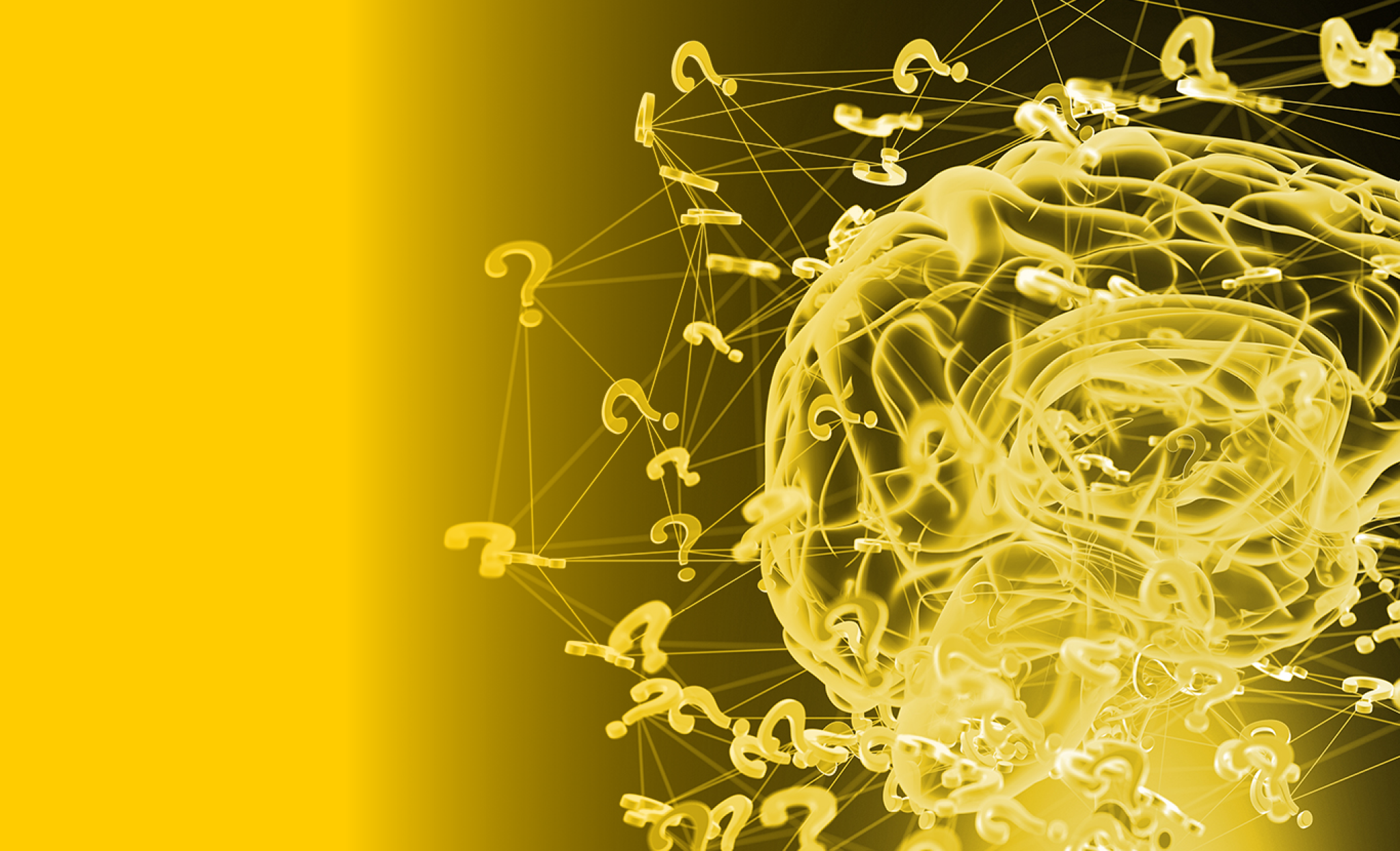 Question marks flying around the brain