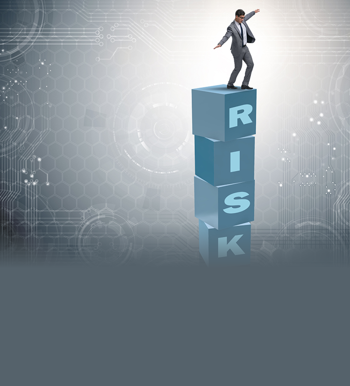 Businessman in risk and reward business concept