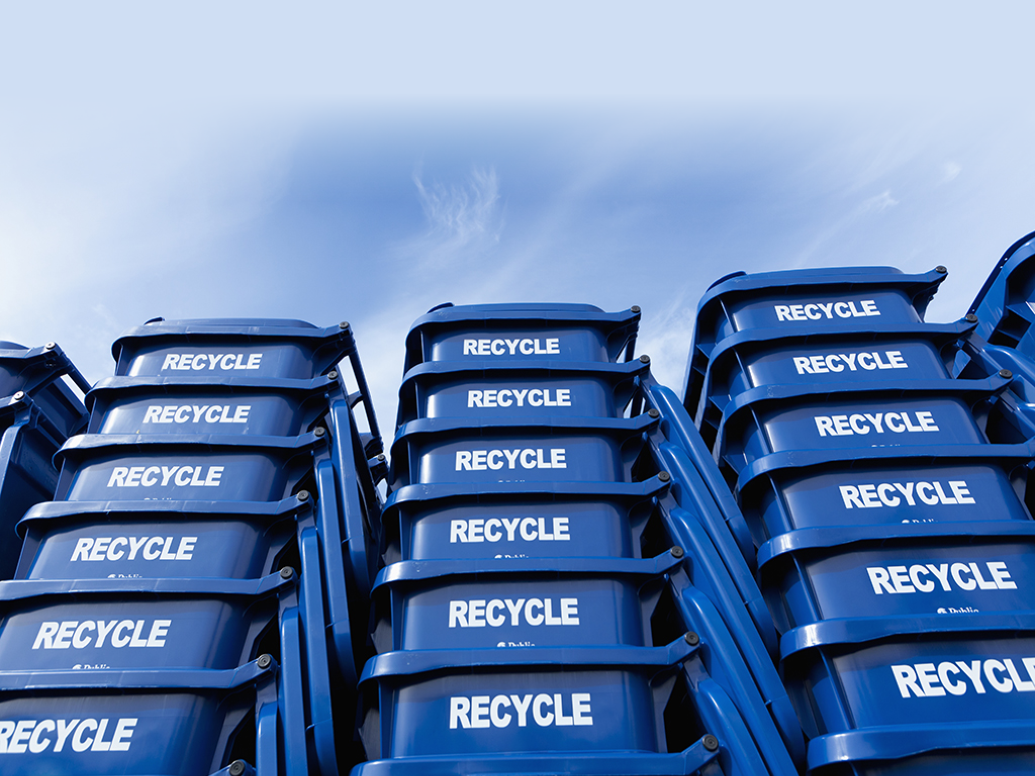 Blue Recycle Bins