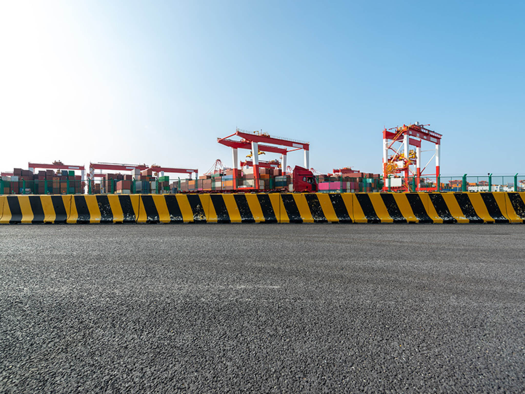 port of shanghai yangshan at dusk