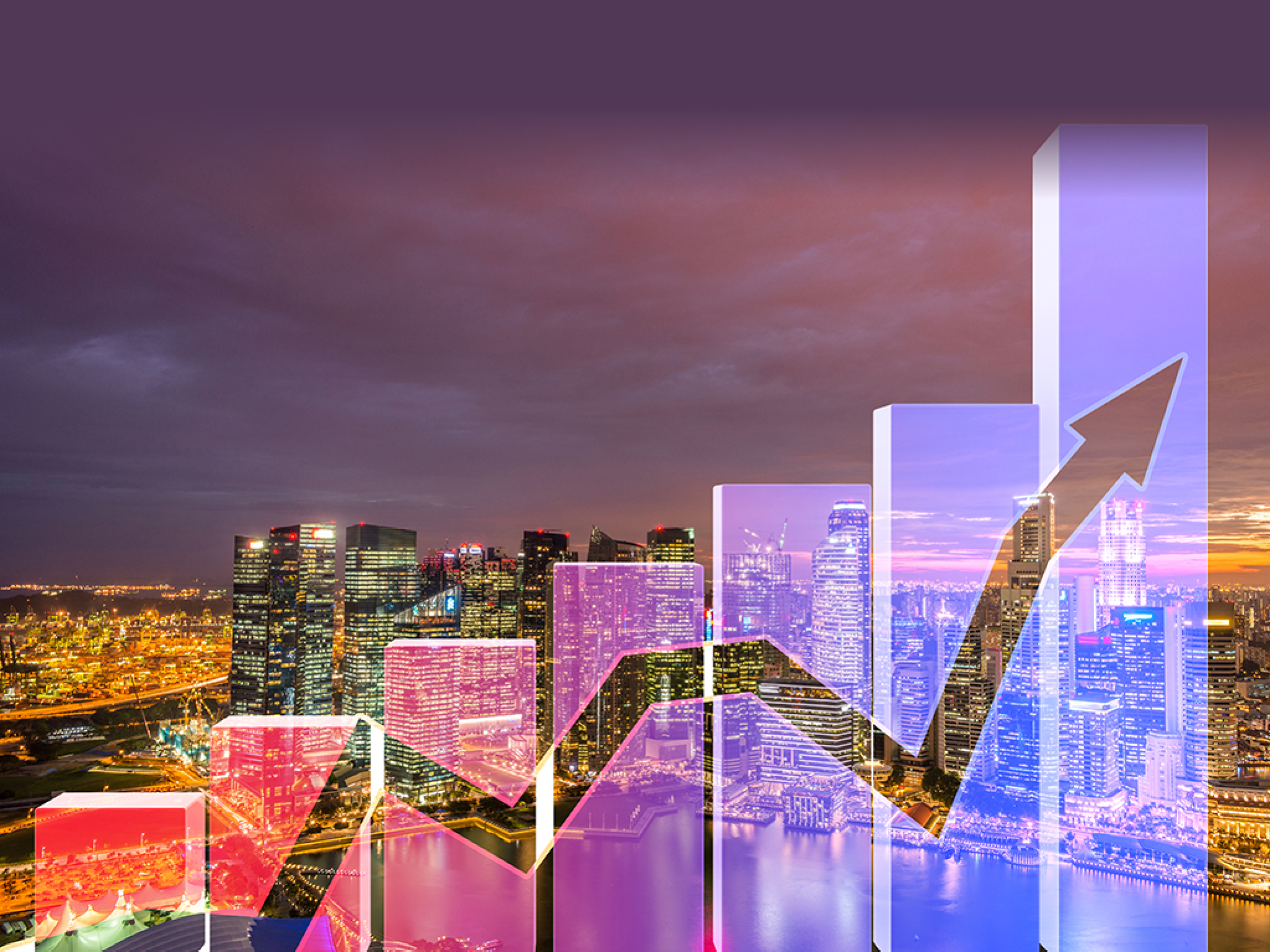 The economic growth concept with charts