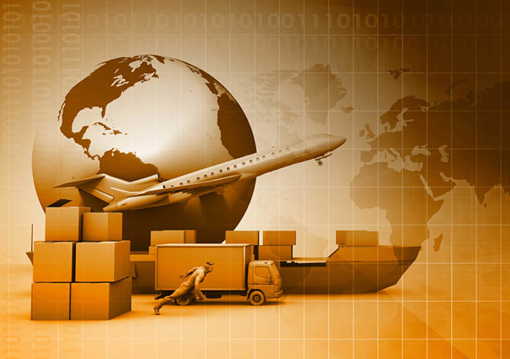 Logistics and Supply Chain Management Business Abstract Background