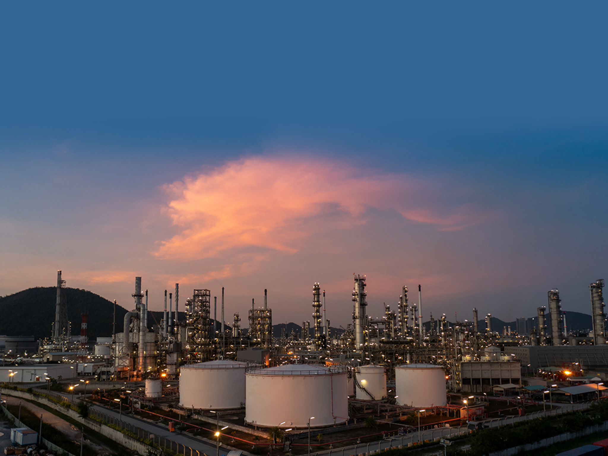 Chemical oil refinery plant, power plant and metal pipe concept industry