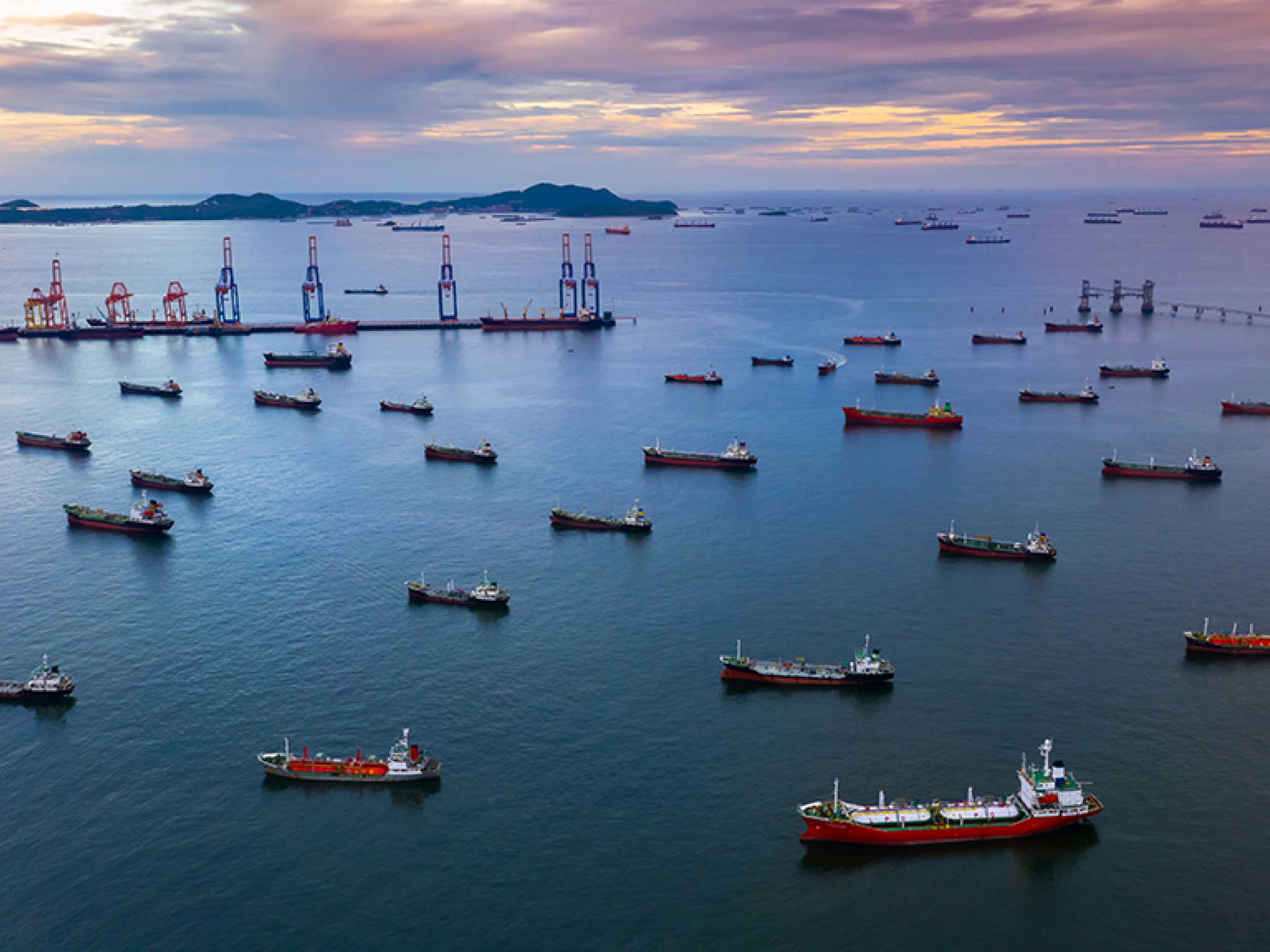 Oil tanker ship and LPG tanker ship, Aerial view tanker ship, oil and gas chemical tanker in open sea, Refinery Industry cargo ship.