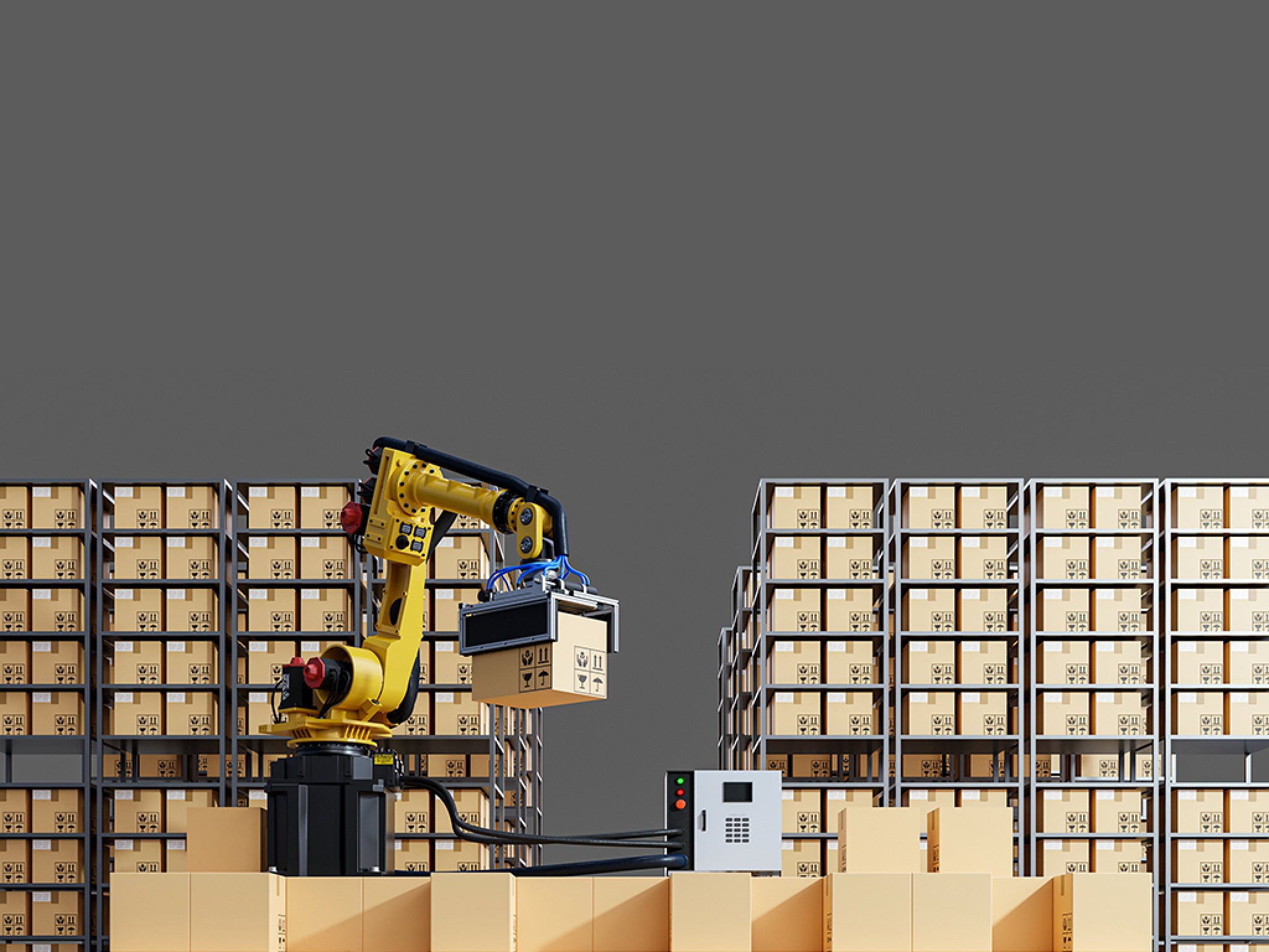 Podium products to simulate the factory system.3D Rendering